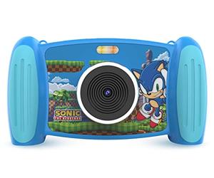 Accutime SNCC3009 Interactive Children's Camera Sonic, 5MP Photo, 1080p Video Resolution, 4x Zoom, 5 Fun Filters & Special Effects, 4 Cool Games, 2-in-1 Screen, with Micro SD Card, Blue