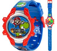 Accutime Super Mario Kids Digital Watch with Yoshi, LED Light Show, Soft Silicone Strap, Durable Kid-Friendly Design, Fun Time-Telling for Boys and Girls