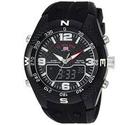 Accutime U.S. Polo Assn. Men's us9660 Analog-Digital Display Analog Quartz Black Watch, Black, Digital