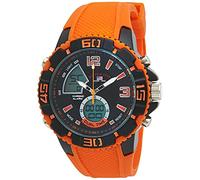 Accutime U.S. Polo Assn. Sport Men's US9483 Sport Watch with Orange Silicone Band, Orange, Quartz, Digital or Quartz Digital