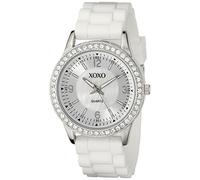 Accutime XOXO Women's XO8039 White Bumpy Silicone Rubber Strap Watch