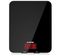 ACCUWEIGHT 201 Digital Kitchen Scales with Tempered Glass Platform (Batteries included), Electronic Weighing Food Scale with Backlit LCD, Multifunction for Office School Home Baking Cooking, 5kg/11lb