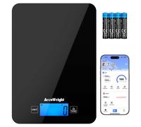 ACCUWEIGHT CK780 Bluetooth Kitchen Scales with Nutrition Calculator Batteries included Smart Food Scale with Backlit LCD Food Scales Calorie Coun