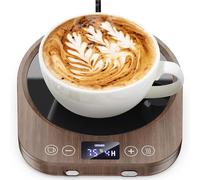 Accwork Coffee Mug Warmer, Electric Beverage Warmer, Smart Cup Warmer for Home& Office Desk with Gravity Sensor, 9 Temp Settings, 1-9H Auto-Off Timer for Coffee, Tea, Milk (Wood Grain)