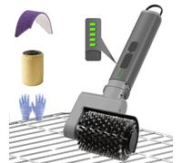 Accwork Electric Grill Brush for Outdoor, Cordless BBQ Grill Cleaner with 3 Replaceable Heads, 3 Speeds, Adjustable Angle, Barbecue Cleaning Brush for Cast Iron & Stainless Steel Grates