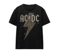 ACDC AC/DC Unisex Adult Leopard Print Bolt T-Shirt (Black) - Size X-Large