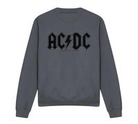 ACDC AC/DC Unisex Adult Worn Logo Sweatshirt (Charcoal) - Size Small