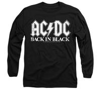 ACDC Back in Black Mens Long Sleeve T Shirt, Black, Medium