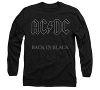 ACDC Back in Black Mens Long Sleeve T Shirt, Black, X-Large