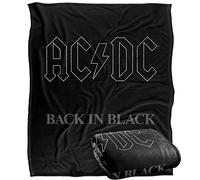 AC/DC ACDC Back In Black Silky Touch Super Soft Throw Blanket 152 X 127 cm in White AC/DC White 152 X 127 cm