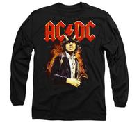 ACDC Fire and Horns Mens Long Sleeve T Shirt, Black, X-Large