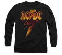 ACDC Fire Bolt Mens Long Sleeve T Shirt, Black, Medium