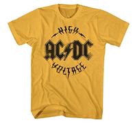 ACDC Heavy Metal Rock Band High Voltage Distressed Ginger Adult T-Shirt Tee, Ginger, XXL