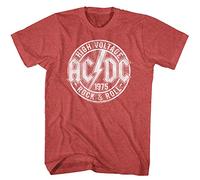 ACDC Heavy Metal Rock Band High Voltage Rock & Roll Adult T-Shirt Tee, Red Heather, 3XL
