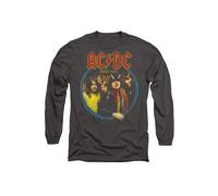 ACDC Highway To Hell Mens Long Sleeve T Shirt-Charcoal AC/DC Charcoal M