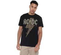 ACDC Leopard Bolt Unisex T Shirt, Black, Medium