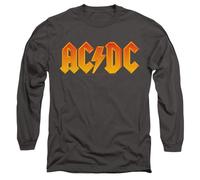 ACDC Logo Mens Long Sleeve T Shirt, Charcoal, Small