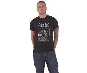 ACDC Men's AC/DC Highway to Hell World Tour 1979/1980 T-Shirt, Black (Black Black), Small