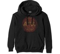 ACDC Men's AC/DC Vintage High Voltage Pullover Hoodie, Black (Black Black), Medium (Size:Medium)