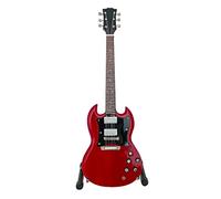 ACDC Miniature Guitar Replica - 25 cm Angus Young Miniature Guitar Model, Guitars Collectibles, Rock Music Gifts for Men - Red Cherry, Solid Mahogany Wood Guitar Ornament