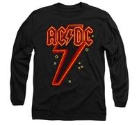 ACDC Neon Bolt Mens Long Sleeve T Shirt, Black, Medium