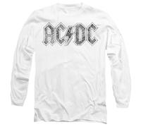 ACDC Paisley Logo Mens Long Sleeve T Shirt, White, X-Large