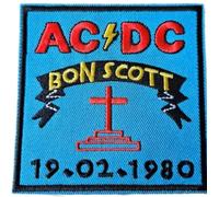acdc patch bon scott 8x8cm hard rock group iron-on badge