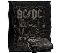 AC/DC ACDC Rock Label Silky Touch Super Soft Throw Blanket 152 X 127 cm in White AC/DC White 152 X 127 cm