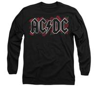 ACDC Roses Logo Mens Long Sleeve T Shirt, Black, XX-Large