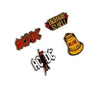 Grupo Erik Set Of 4 Enamel Pins - AC/DC Merchandise Official | Cute Pin Badges, Bag Pins | ACDC Gifts Under 15 Pounds, Music Gifts For Men