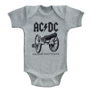 ACDC - Unisex-Baby About to Rock Again Onesie, 6M, Gray Heather