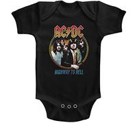 ACDC - Unisex-Baby Highway to Hell Tricolor Onesie, 12M, Black