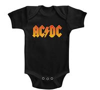 ACDC - Unisex-Baby Solid Orange Onesie, 12M, Black