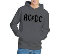 ACDC Worn Logo Hoodie, Charcoal, Medium