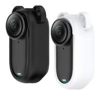Acddeny Compatible for insta360 GO 3S/GO 3 Headphone Case, [Supports Wireless Charging] [Shockproof Protective Case] Silicone Headphone Case (Black-White)