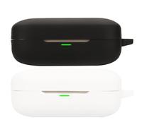 Acddeny Compatible for realme Buds Air 7 pro Headphone Case, [Supports Wireless Charging] [Shockproof Protective Case] Silicone Headphone Case (Black-White)