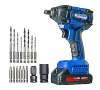 ACDelco 1/2" Square Cordless Impact Wrench, with 1500mAh 20V Battery and Charger, 2,800 RPM Brushless Motor, 340Nm Torque, 0-3,300 IPM, Accessories Included.