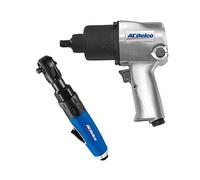 ACDelco ANI405A-NK1 Pneumatic Heavy Duty Twin Hammer ½” 5-Speed Impact Wrench & 3/8” Ratchet Wrench Combo Tool Kit