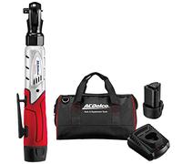ACDelco ARW1208-P2G Lithium-Ion 12V (10.8V) 3/8 Electric Heavy Duty Cordless Ratchet Wrench Set Power Tool Kit | Tool Set Includes x2 Battery Packs, x1 Charger & Canvas Bag