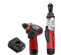 ACDelco G12 Series 2-Tool Combo Kit- 1/4 in. Brushless Ratchet Wrench + 1/4 in. Hex Power Impact Driver, two battery, charger, and canvas tool bag, ARW12102-K4