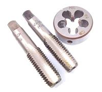 Acdeyaca Metric Hand Tap and Die Set, M16 x 2 Thread Tap and Round Die, 2 Right Hand Straight Taps & 1 Die (M16X2)