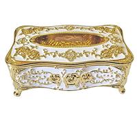 acdiac European style Luxurious rose tissue box Holder Cover Electroplating process Tissue Holders (gold&white)