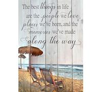ACDOET Beach The Best Things In Life Metal Tin Retro Sign Wall Decor for Home Cafes Office Store Pubs Club Sign Gift Plaque Aluminum Sign 8x12 Inch