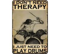 ACDOET I Just Need to Plays Drums Music Vintage Decor Art Sign 8x12 Inch Silver Metal Tin Sign Wall Mount Decorative Sign