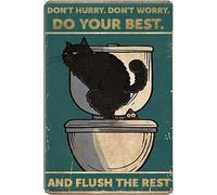 ACDOET Metal Sign Vintage Tin Sign Don't Hurry Don't Worry Do Your Best and Flush The Rest Wall Hanging Plaque Aluminum Sign Signs Props for Home Decor 12x16 Inch