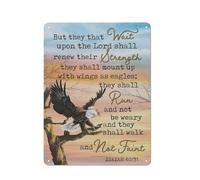 ACDOET Rustic Metal Tin Sign Christian Wall Decor Poster They That Wait Upon The Lord Isaiah Poster Wall Art For Home Living Room Bedroom Office Decor 12x16 Inch