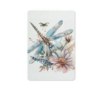 ACDOET Rustic Metal Tin Sign Dragonfly Wall Art For Bathroom Watercolor Dragonfly Pictures Wall Decor Dragonfly Flower Painting For Home Decor 8x12 Inch