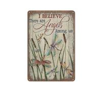 ACDOET Rustic Metal Tin Sign Dragonfly Wall Art Inspirational Quotes Wall Decor Country Dragonfly Painting Pictures Motivational Home Decoration Artwork For Bathroom Bedroom Living Room 8x12 Inch