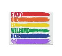 ACDOET Rustic Metal Tin Sign Everyone Is Welcome Here Wall Art Poster For Home Decor Painting Multicultural Flag Rainbow Genders Cultures Colors Print 12x16 Inch