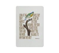 ACDOET Rustic Metal Tin Sign Look At The Birds Bible Verse Home Wall Art Decor Matthew 6 Scripture Painting Living Room Poster 8x12 Inch